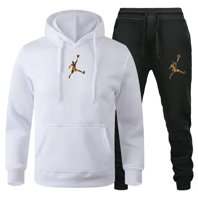 2025 Autumn/Winter Men's Fashionable long-sleeved sweatshirt + casual pants 2-piece set