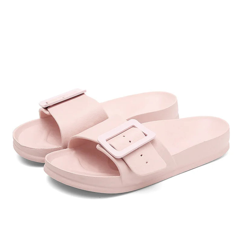 Comwarm Women's Summer Sandals 2025 New Flip-flops With Adjustable Bukle Fashion Outdoor Non-slip Beach Shoes House Flat Slides