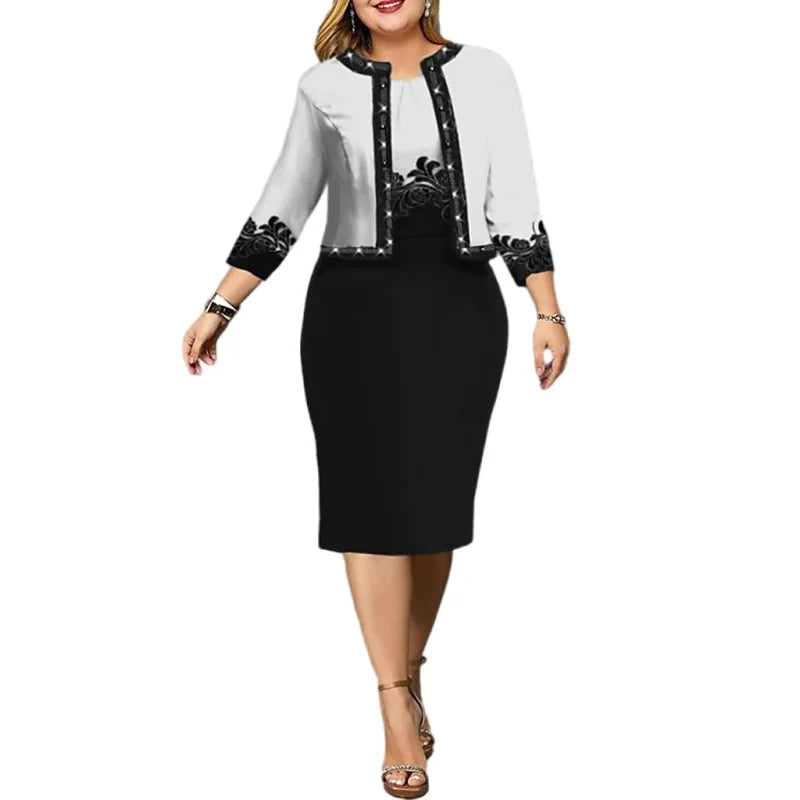 New Solid Women Dress Suits Fashion Floral Printed Cardigan Tops and Tank Dress Casual Elegant Two Piece Sets