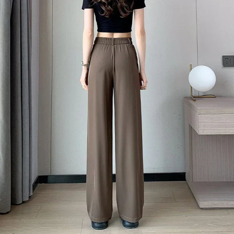 Women Suit Pants Lady Classic Fashion Trousers Female Comfortable Straight Leg Pants  Casual Baggy Long Slacks