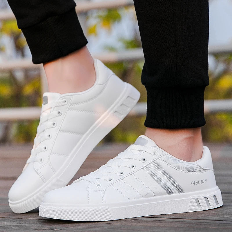 2024 Mens Casual Sneakers New Fashion Lace-up White