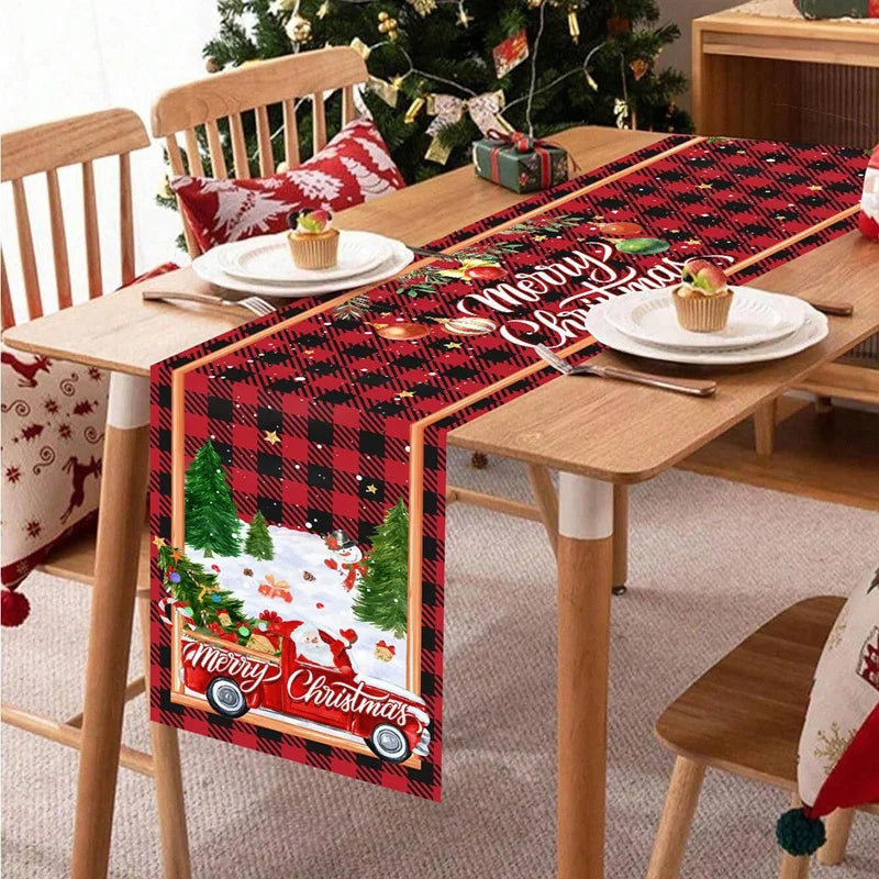 Christmas Table Runner Merry Christmas Decoration for Home Xmas Party