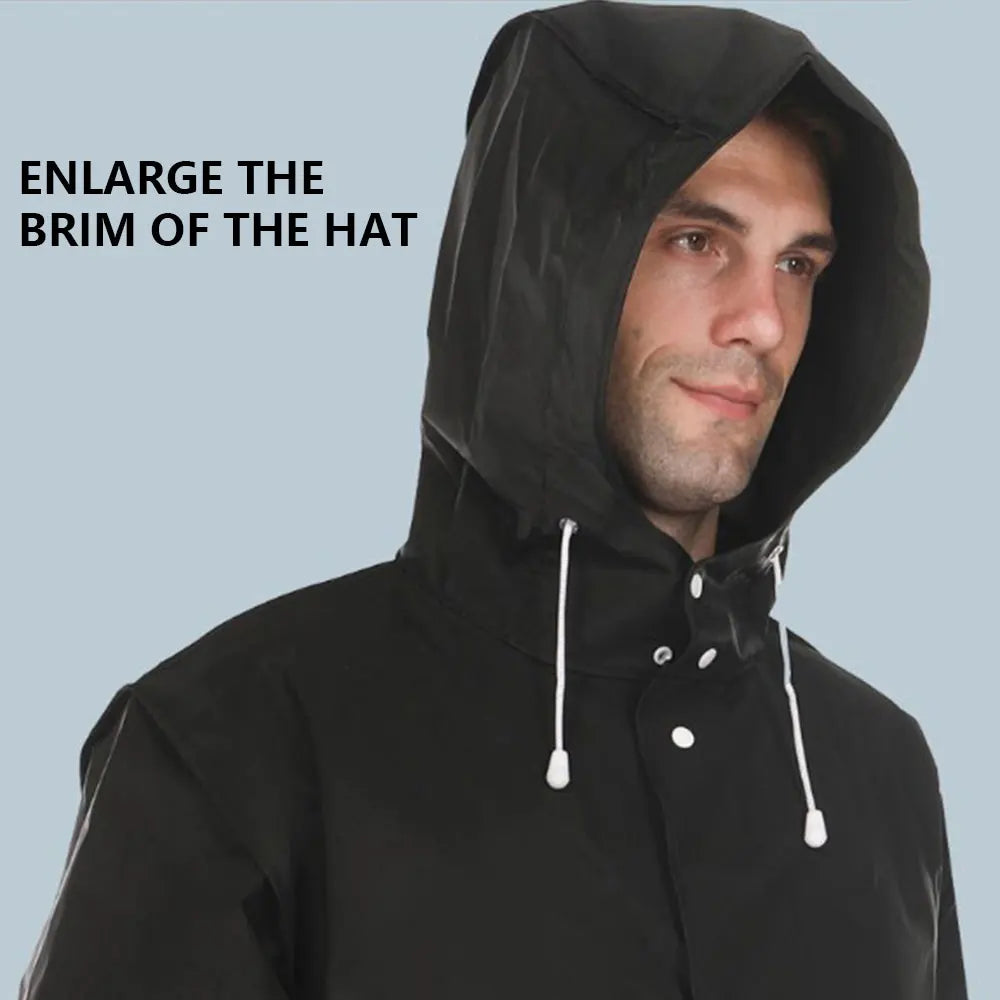 Raincoats for Adults Reusable, EVA Rain Ponchos Lightweight Rain Coat Waterproof Rain Gear for Men and Women