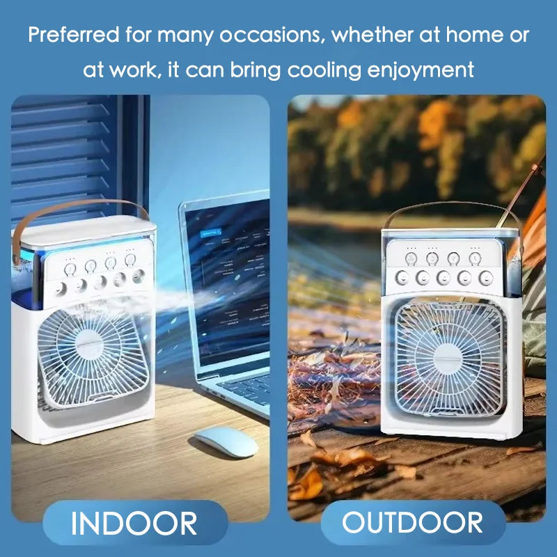 Air Conditioner Portable 3 in 1 Fan Mini Cooler Home House LED Humidifier For Bedroom Small Living Room Water Summer Fans Desk