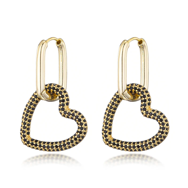 LOVBEAFAS Heart Women's Hoop Earrings Oval