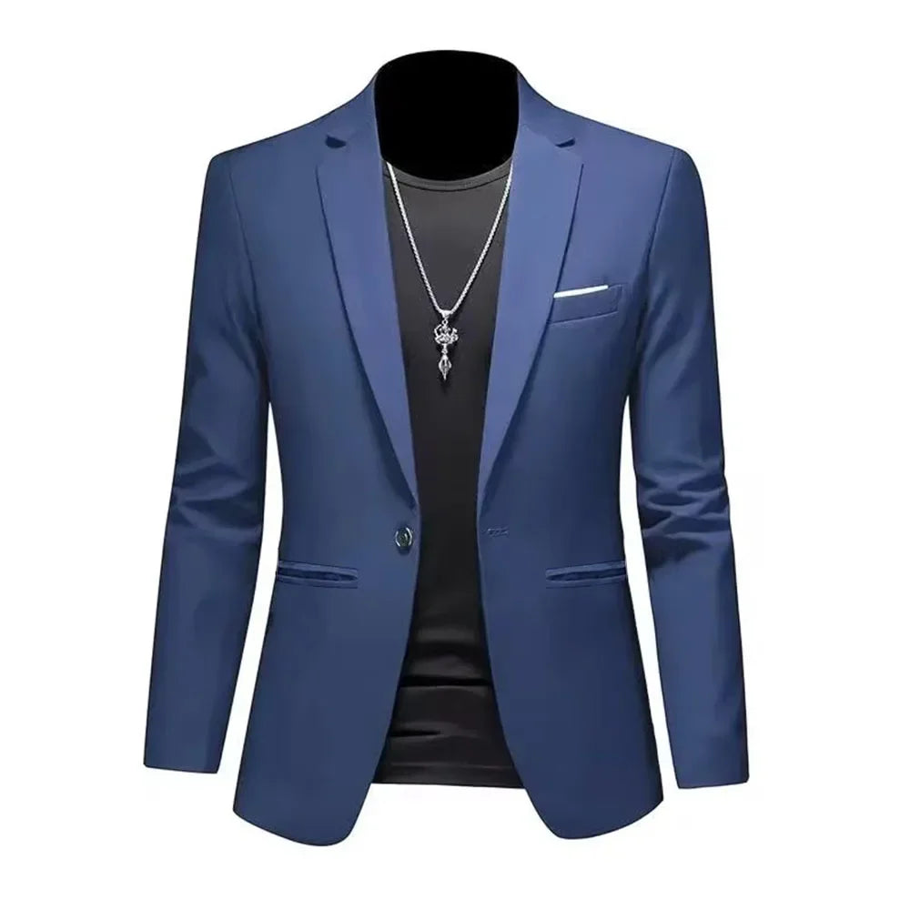 Men's Trendy Leisure Boutique Suit Jacket  Autumn Casual Business Slim Fit Non-ironing Single Button Suit