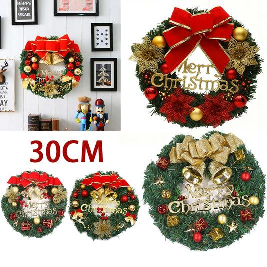 Christmas Wreath for Front Door 30CM Hotel Shopping Mall Christmas Pendant Christmas Gift Garland Ornament