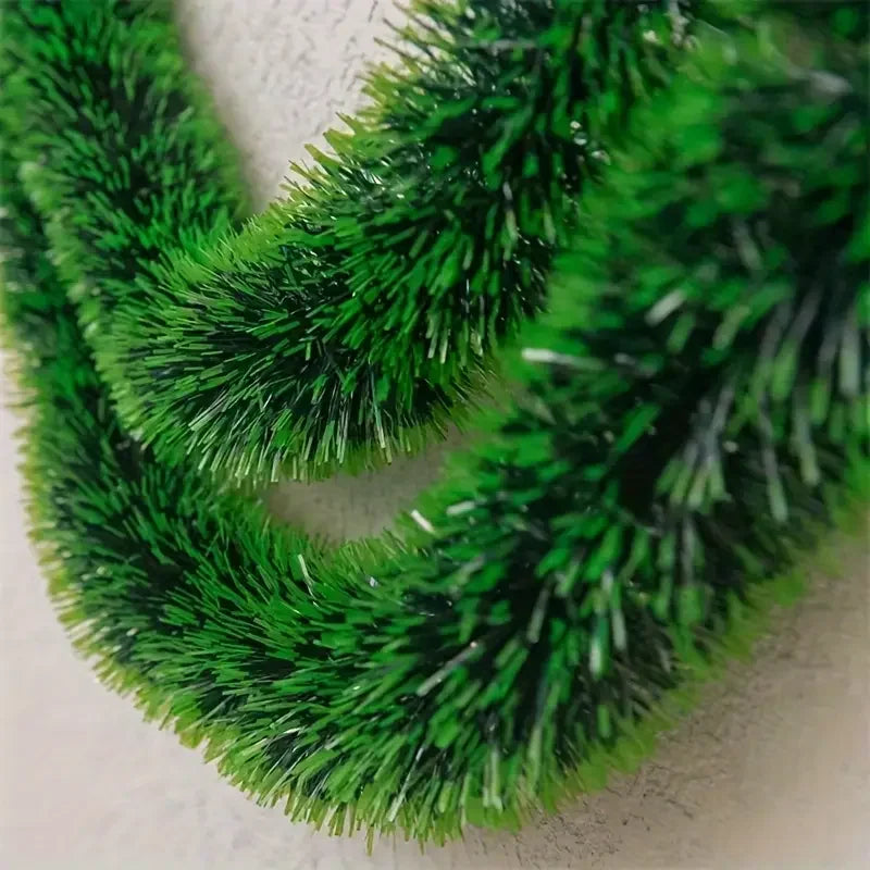 Christmas Ribbon Garland Xmas Tree Foil Pull Flower Ribbons Ornaments Green Cane Tinsel Wedding Party Decoration Supplies