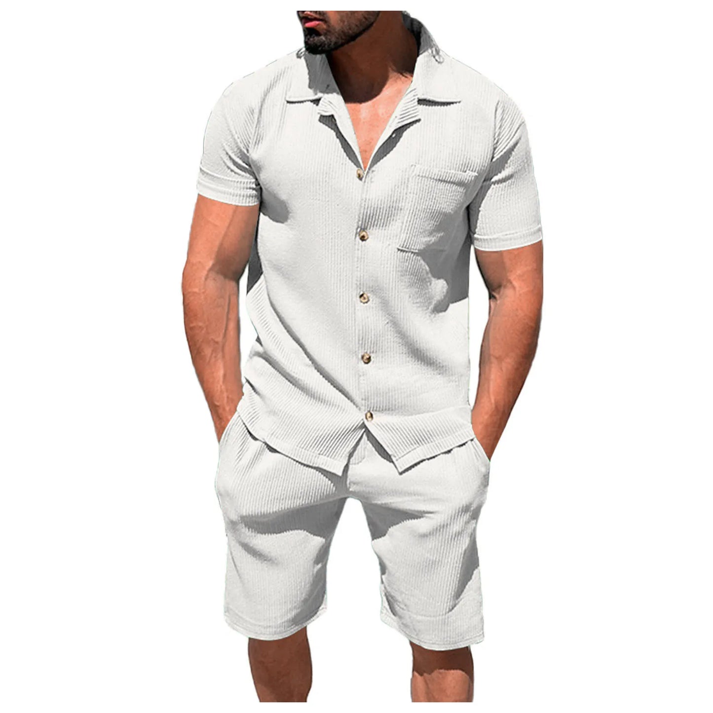 2Pcs Men's Short Sleeve Shirt