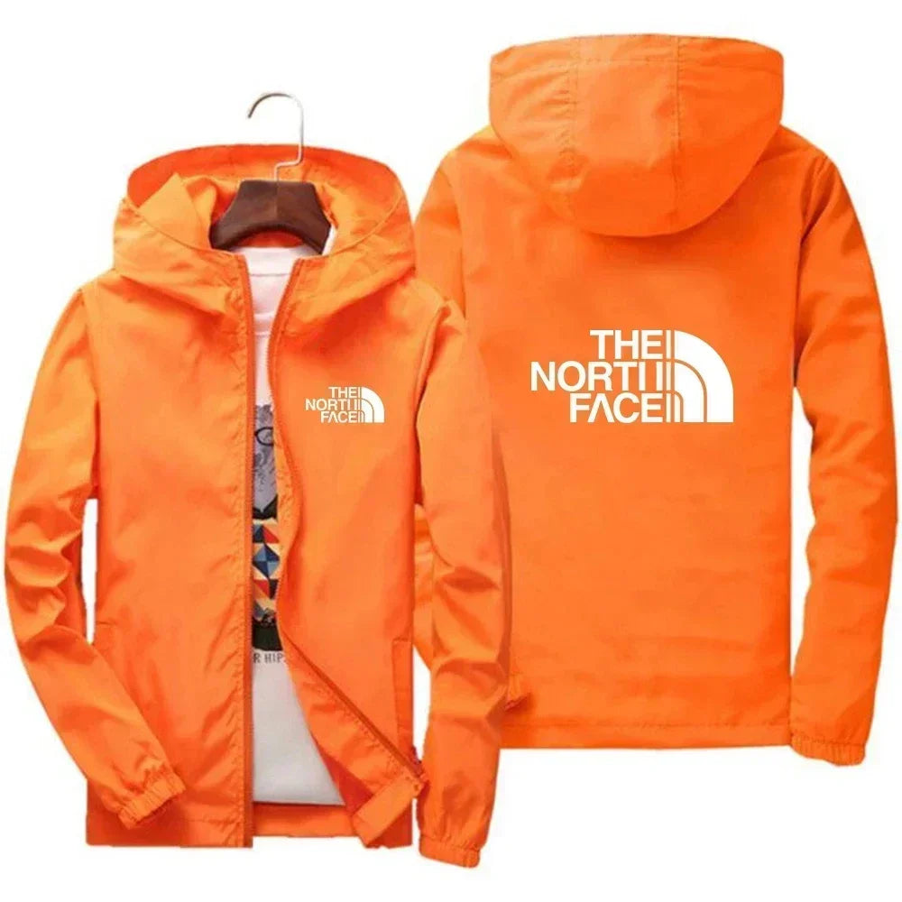 2025 New European and American men's fashion jacket, windproof and waterproof zipper hooded overcoat, spring and winter outdoor