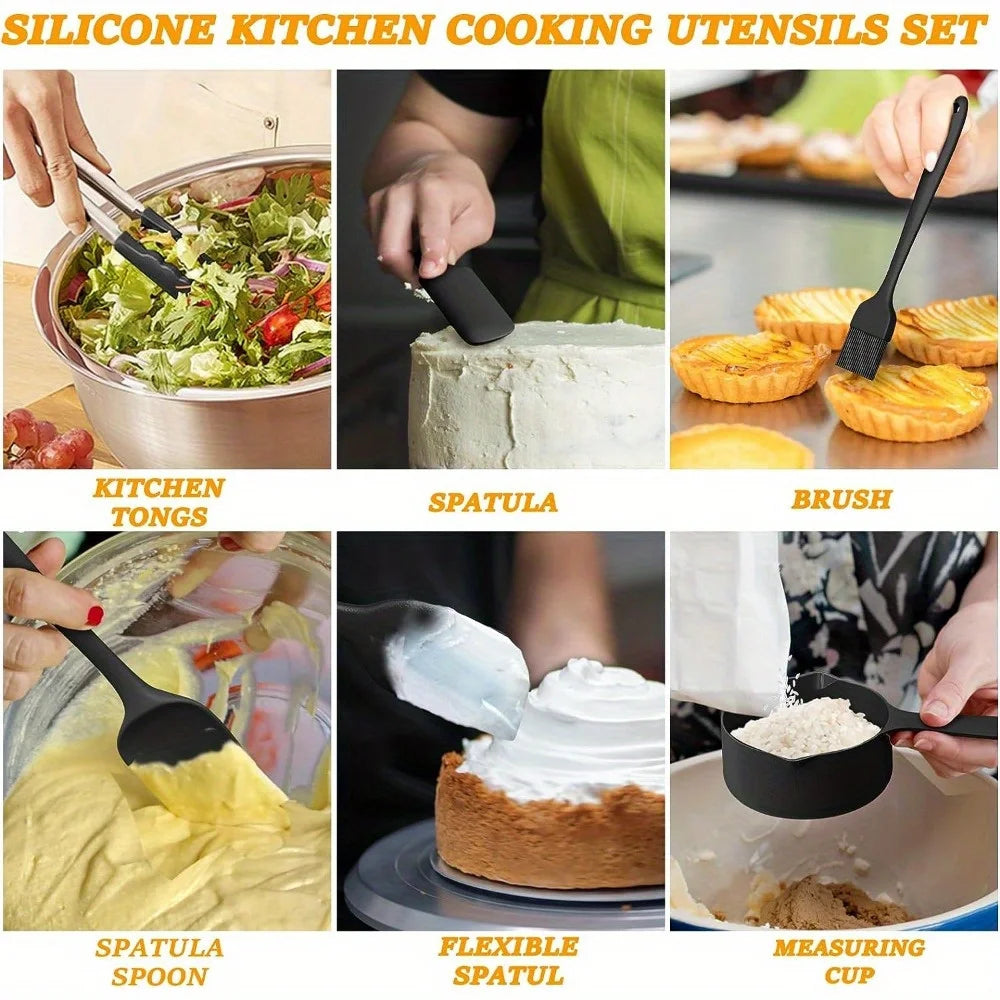 17pcs, Stainless Steel Mixing Bowl Set Mixing Bowls With Lids Grater Attachment, Non-Slip Kitchen Gadget Set, Mixing And Serving