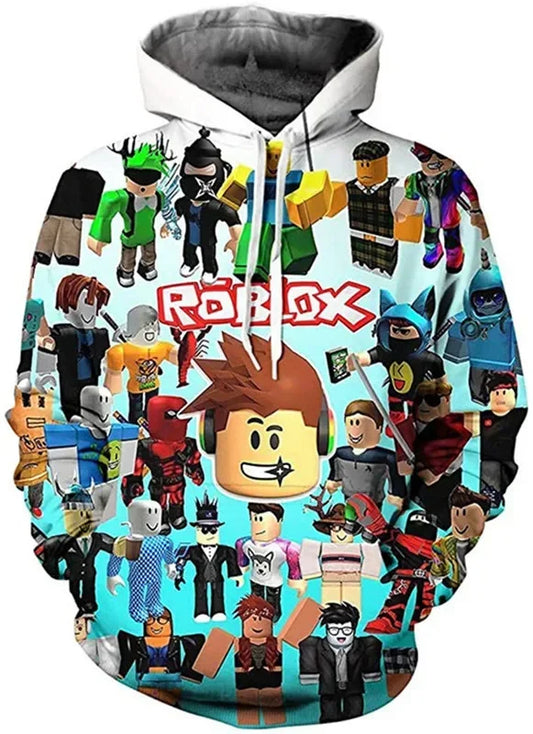 ROBLOX Digital Printing Hooded Sweater Hooded Pullover Couple Fashion Sweater Trendy Gift for Girls Kids Boys