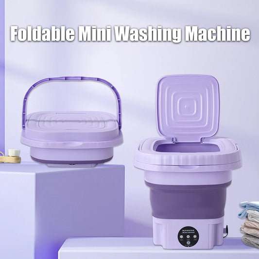Folding Washing Machine Portable Mini Dehydratable Washing Machine for Socks Underwear Panties Dormitory Home Appliance US Plug