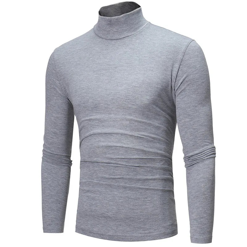 Autumn Winter Men's High Neck Apparel Pullover Thermal Tops