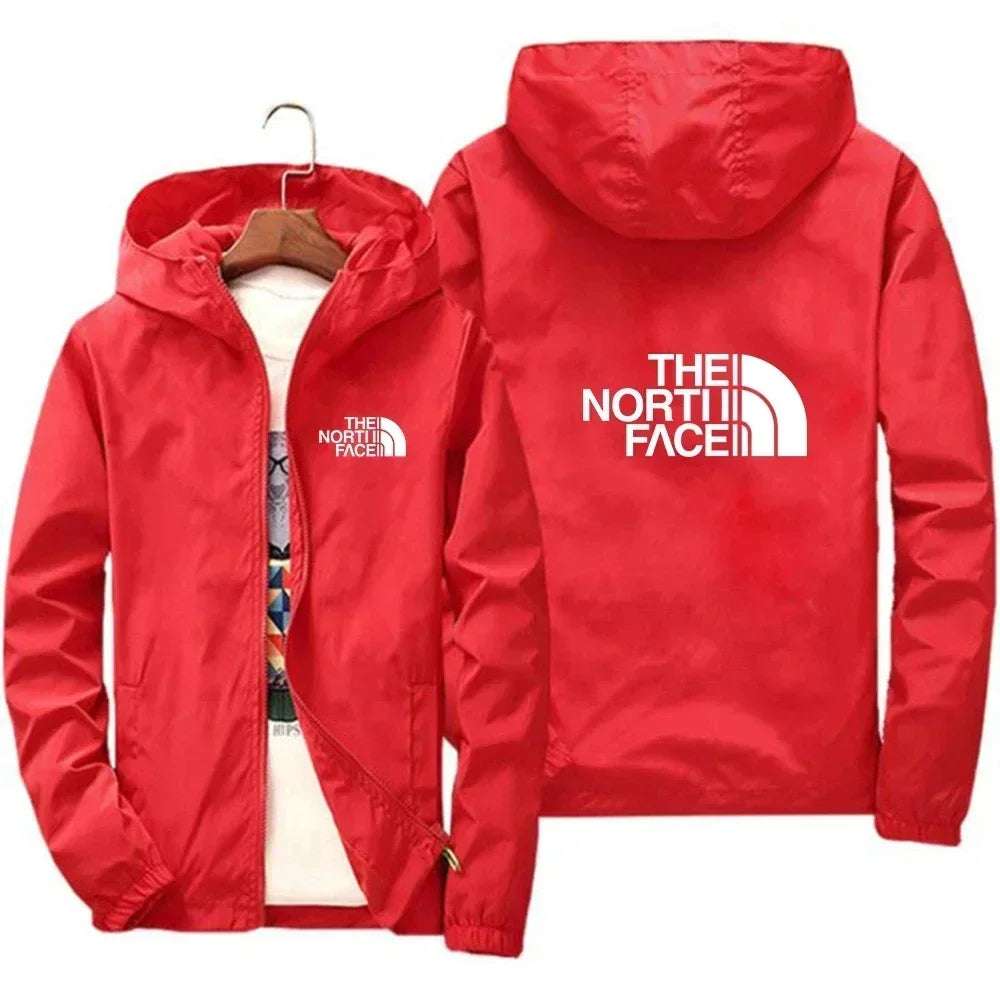 2025 New European and American men's fashion jacket, windproof and waterproof zipper hooded overcoat, spring and winter outdoor