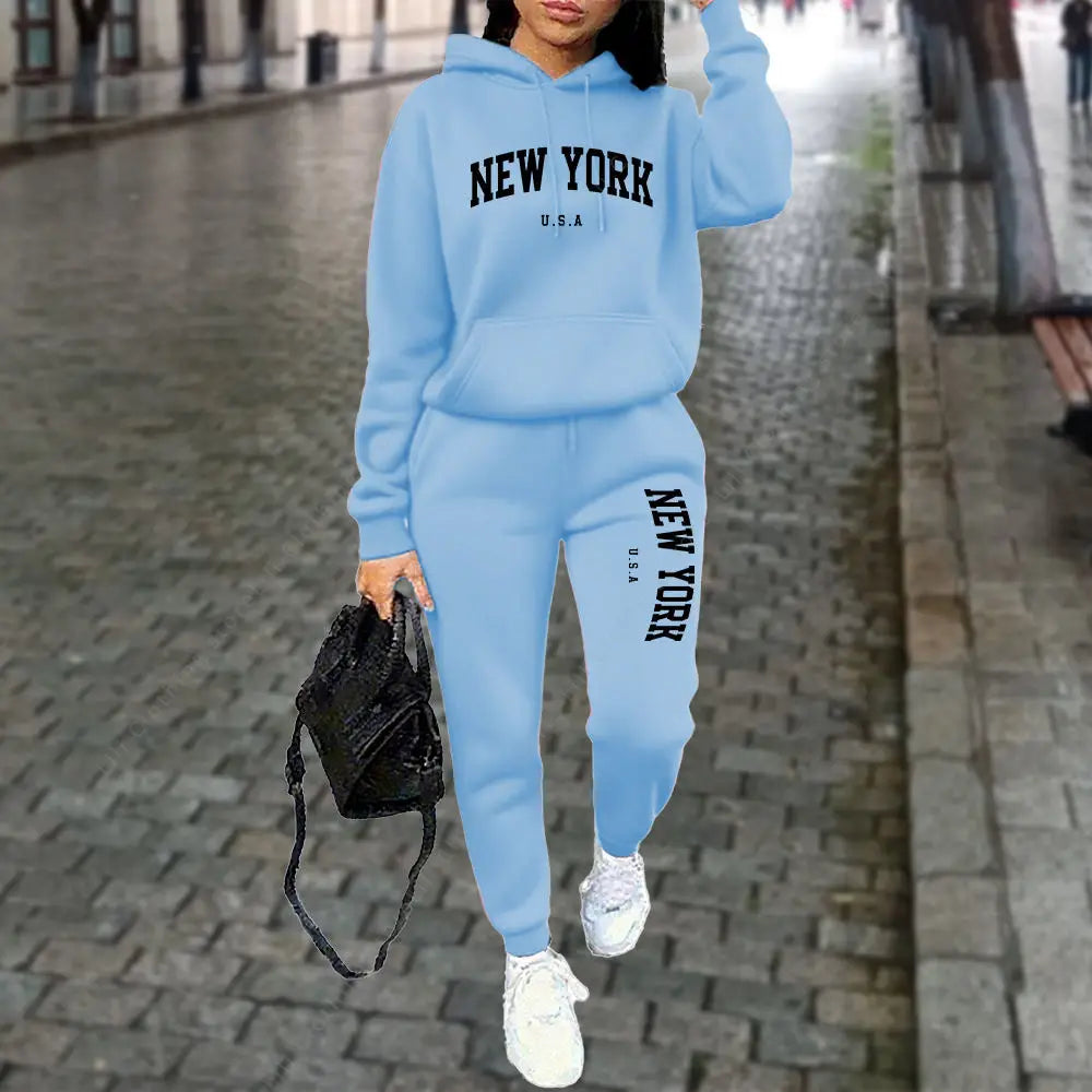 NEW YORK Women's Tracksuit Autumn Winter Hoodie