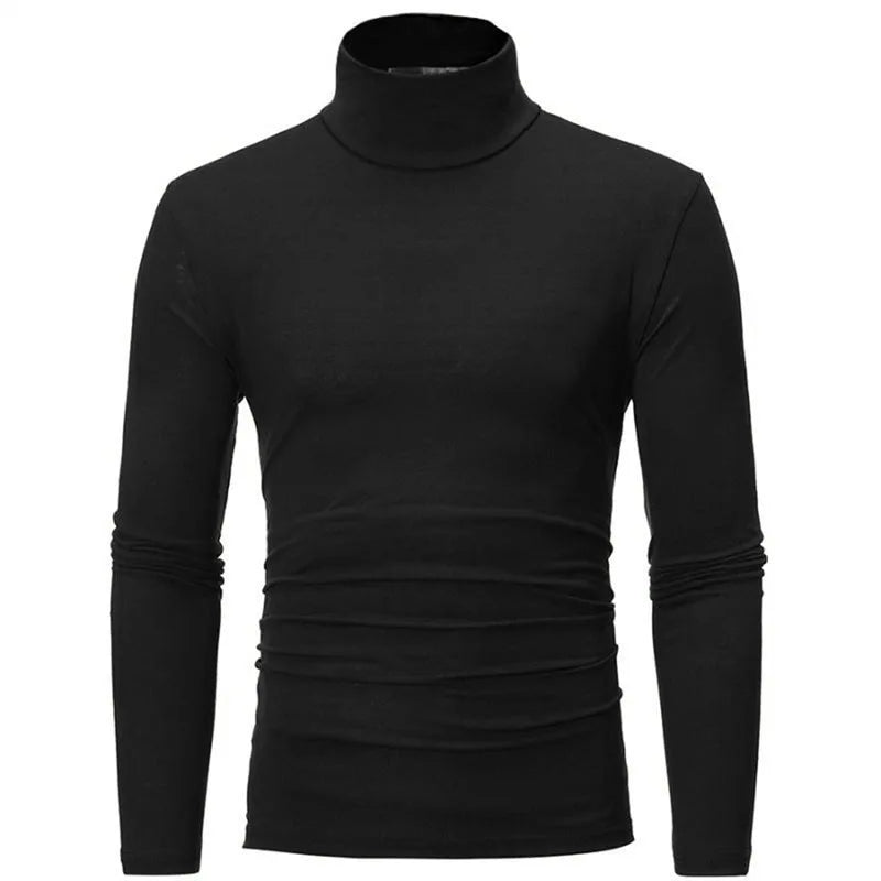 Autumn Winter Men's High Neck Apparel Pullover Thermal Tops