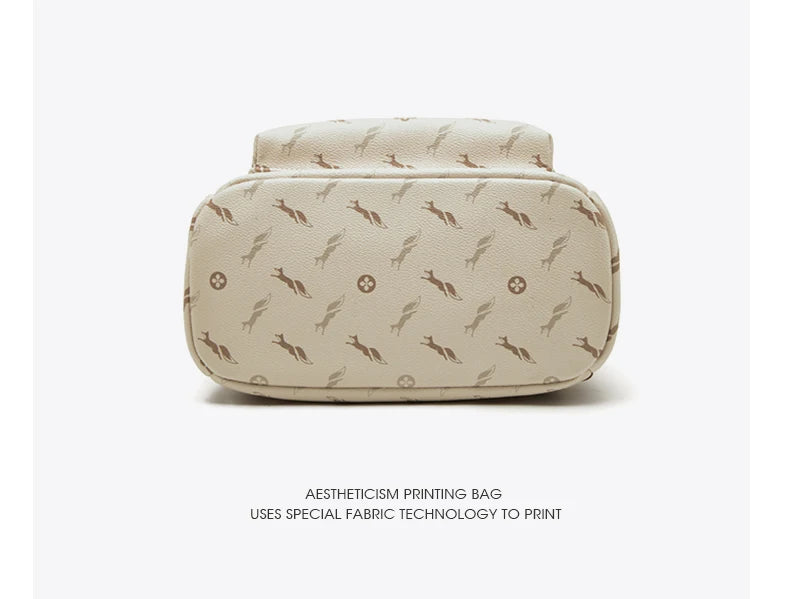 FOXER Women Travel Rucksack Female Casual Monogram Backpack