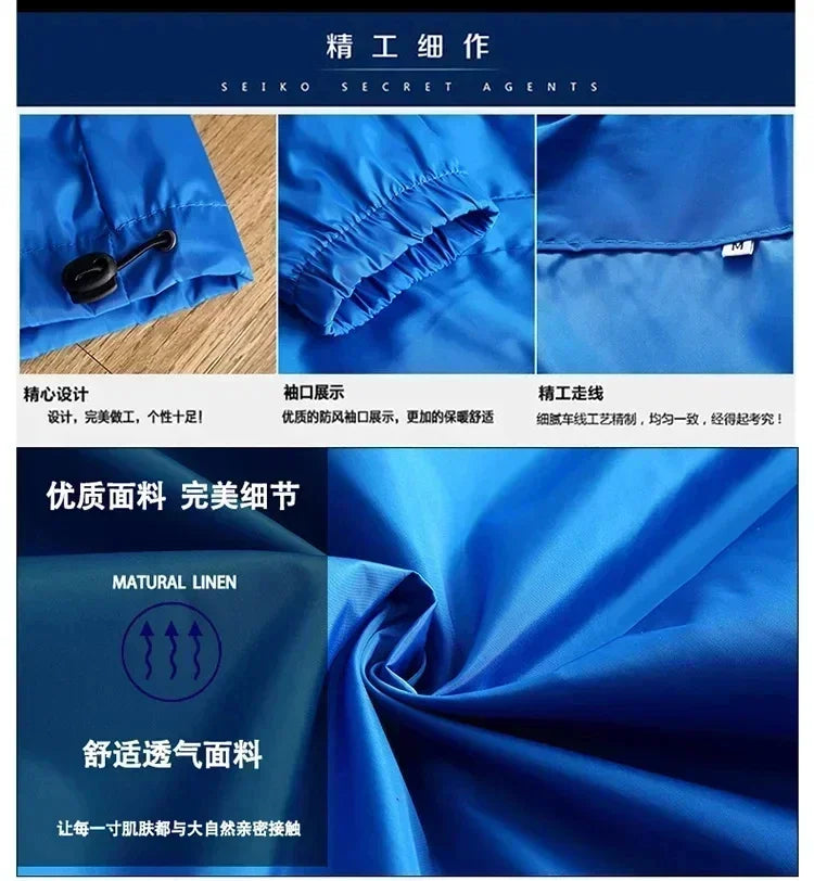 2025 New European and American men's fashion jacket, windproof and waterproof zipper hooded overcoat, spring and winter outdoor