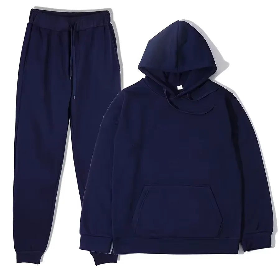 2024 Autumn/Winter New Velvet Warm Hoodie Sports Pants Two Piece Set for Men and Women