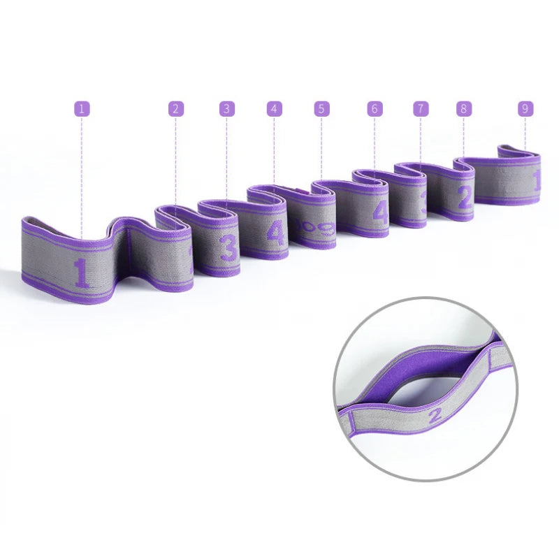 Yoga Pull Strap Belt Polyester Latex Elastic Latin Dance Stretching Band Loop Yoga Pilates GYM Fitness Exercise Resistance Bands