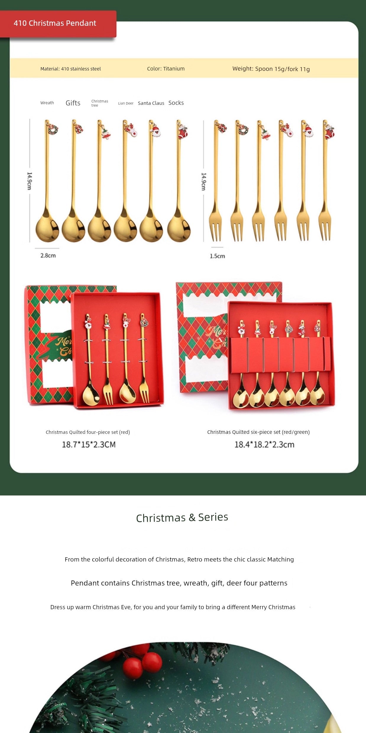 Stainless Steel Coffee Stir Spoon Christmas Gift