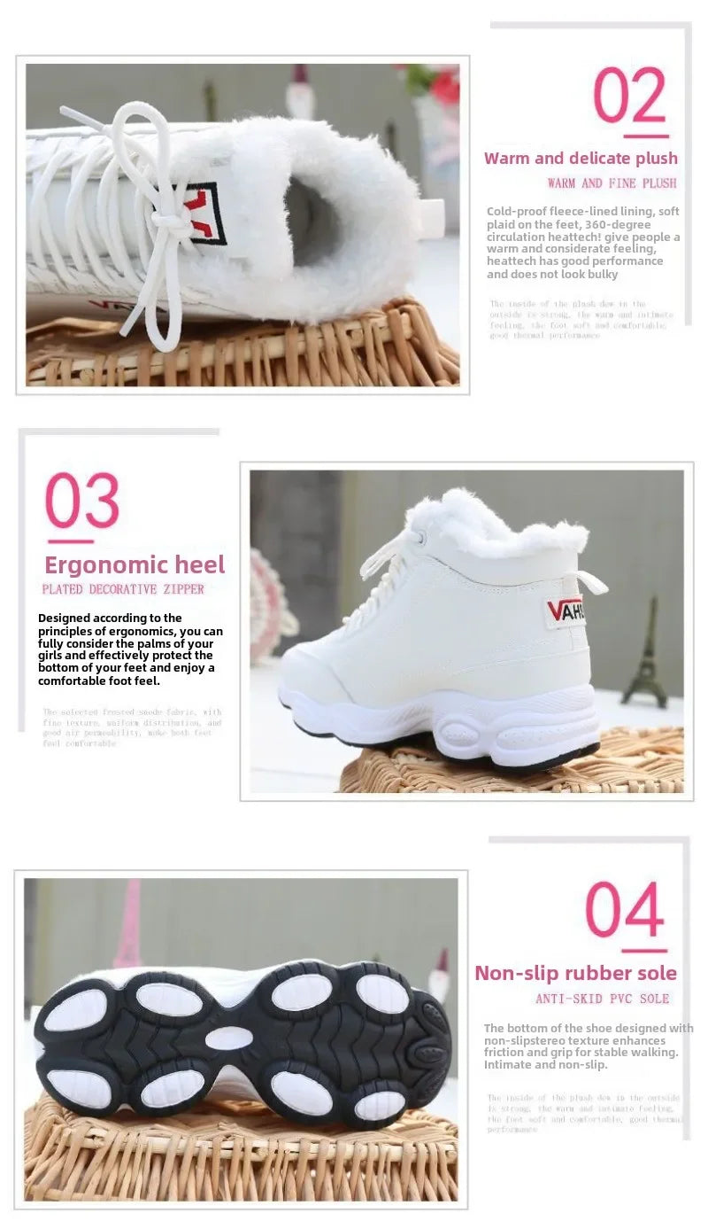 New Winter Thick-soled Women's Sneakers Warm Plus Velvet Cotton Shoes Height-increasing Non-slip Platform Women Shoes Snow Boots