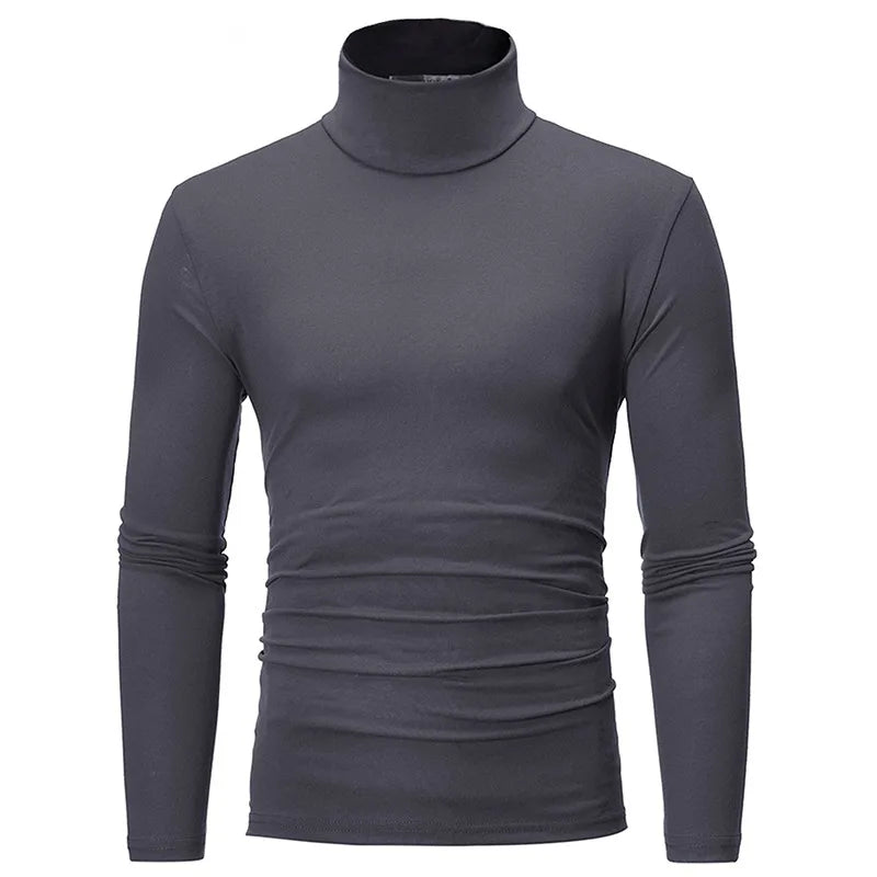 Autumn Winter Men's High Neck Apparel Pullover Thermal Tops