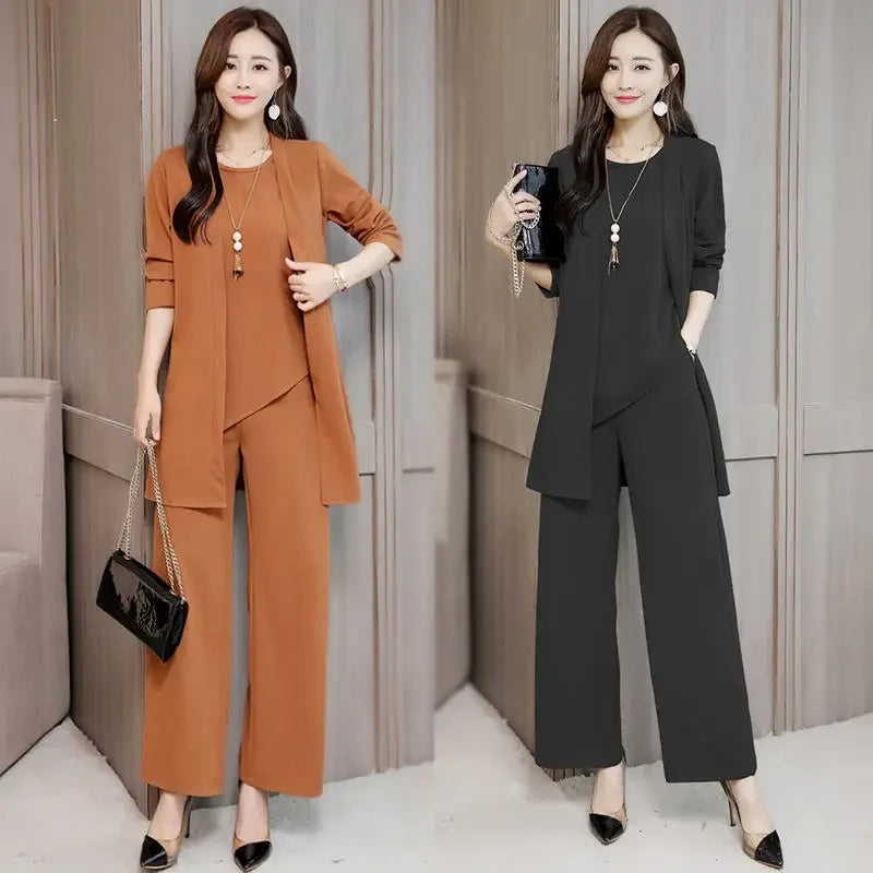 Stylish Slimming Age-Reducing Fashionable Plus Size Women's Three-Piece Suit New Spring Autumn 2020 Wide Tai Tai Skirt Set