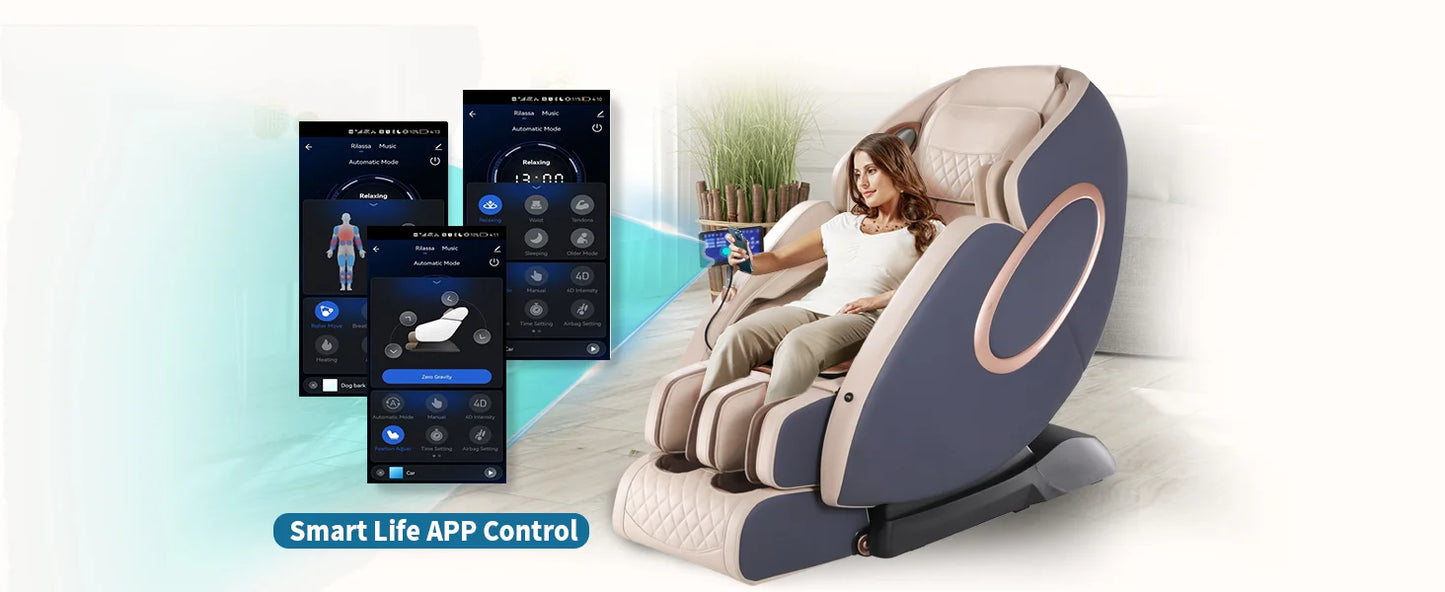 APP Control 4D Massage Chairs SL-Track Full Body Shiatsu Recliner