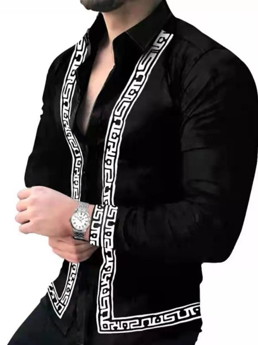 Long sleeve casual printed shirt