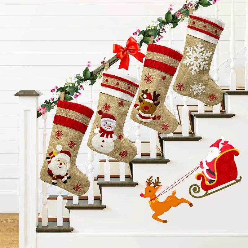 Christmas Stocking Gift Candy Bag Large 2025 New Year Oversize Sock
