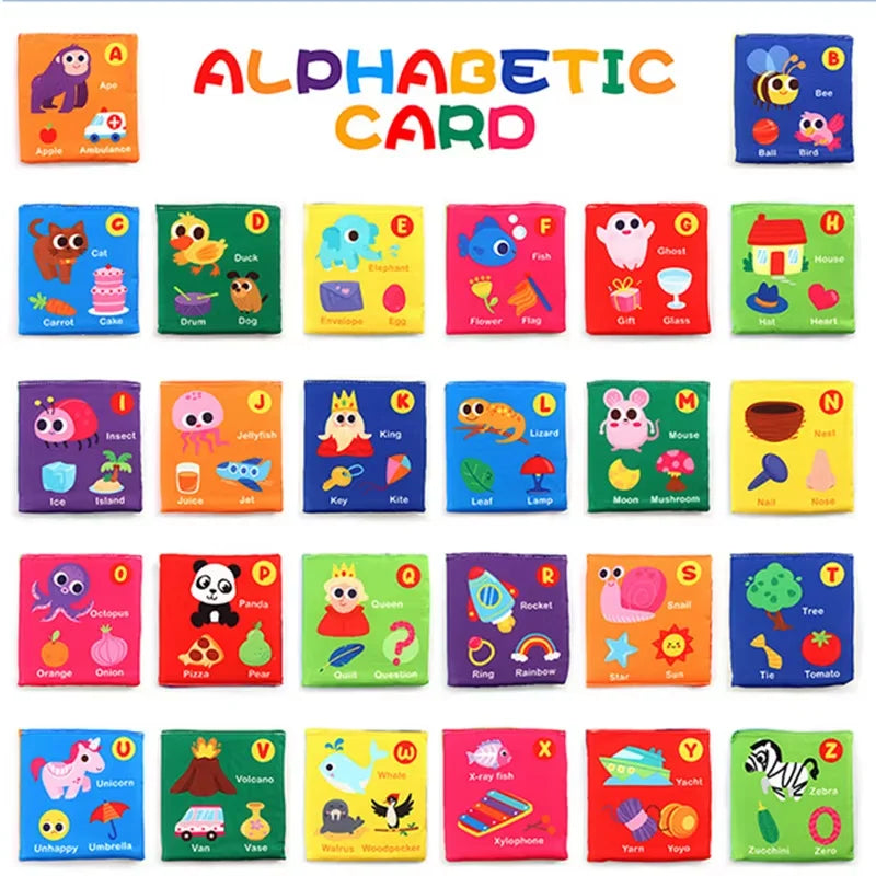 26pcs/set Baby Cloth Book Soft Flash Cards