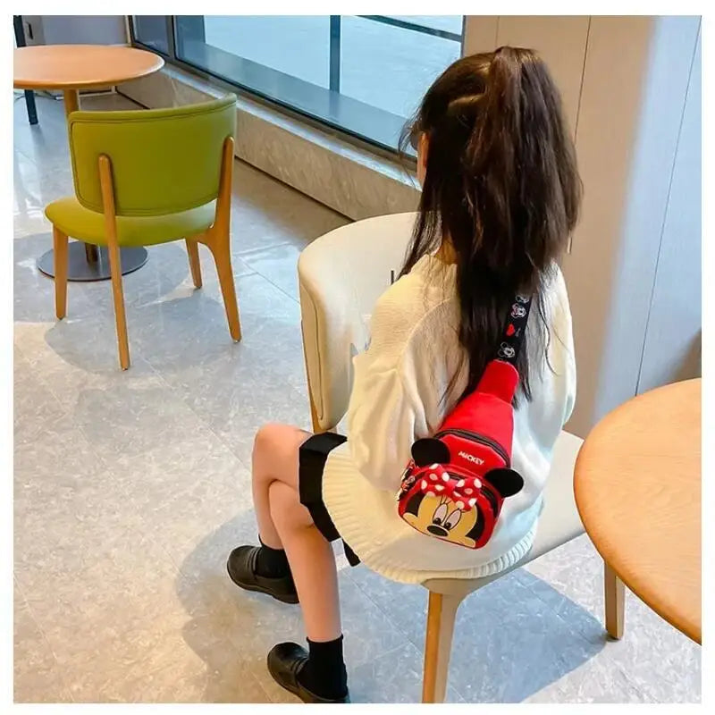 Disney 2024 New Fashion Mickey Cartoon Single Shoulder Crossbody Bag for Boys and Girls Cute Girls Coin Crossbody Bag