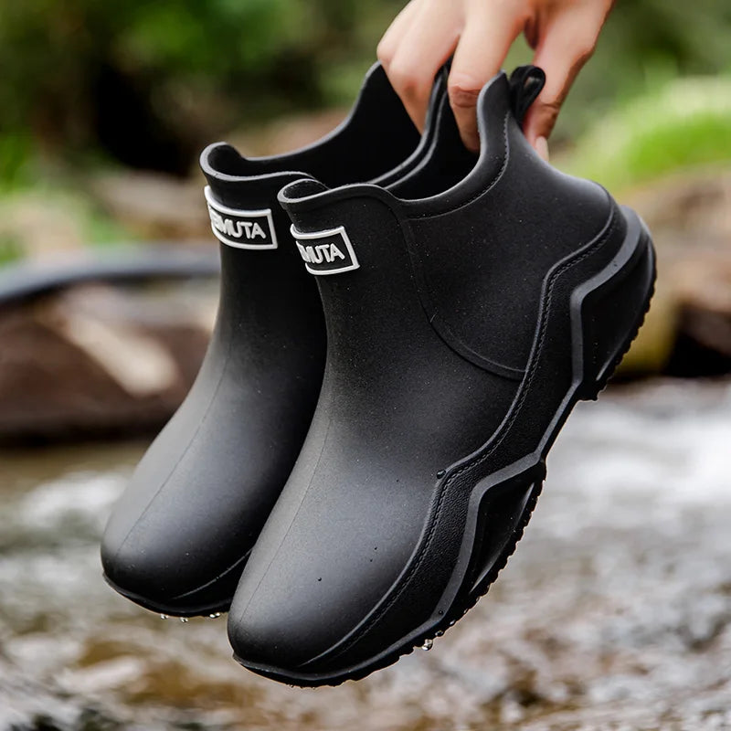 Low-cylinder Rain Shoes for Men and Women: Outdoor Fishing Waterproof Shoes, Stylish Style for Outdoor Wear, Rain Boots