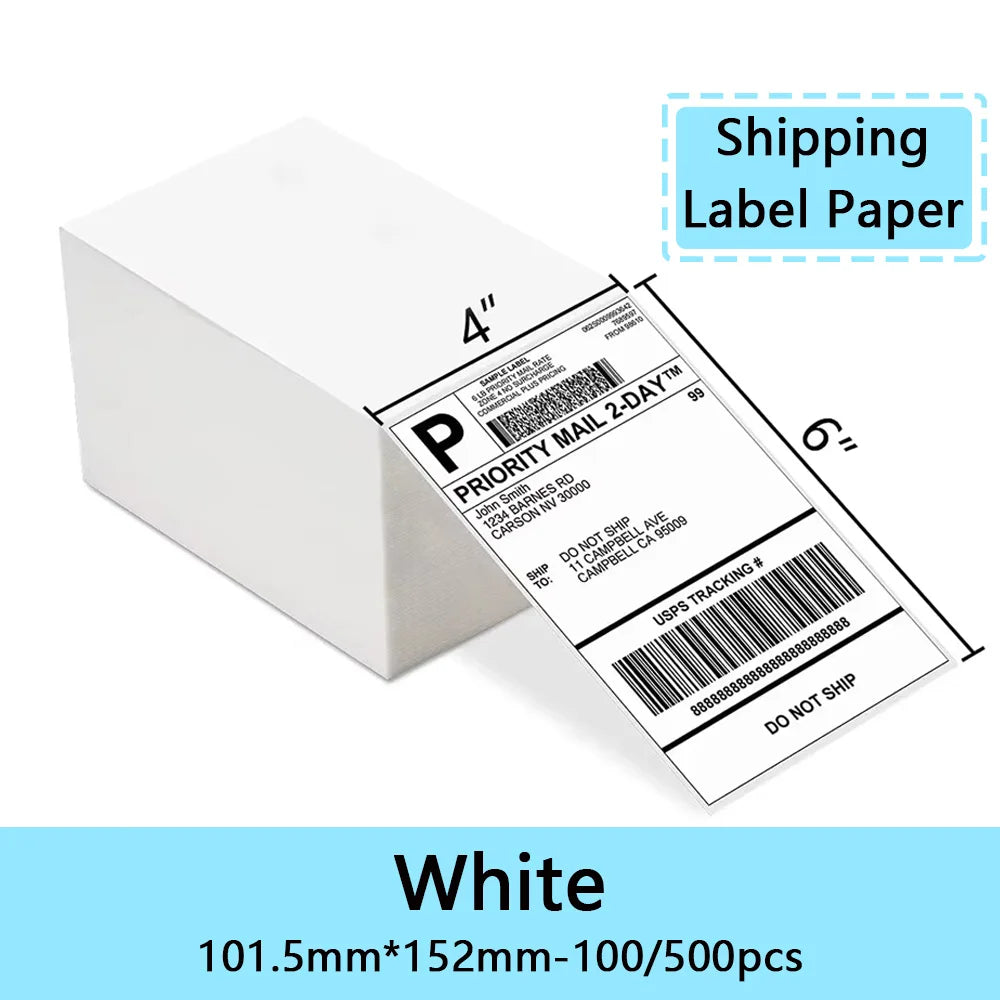 4"x6" inch Thermal Label Paper 100x150mm 100/500PCS For Thermal Shipping Labels DHL UPS Express Barcode