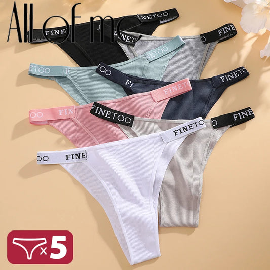 5PCS/Set Sexy Lingerie Women Cotton Panties Finetoo Letter