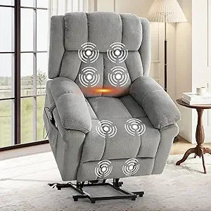 Power Lift Recliner Chair for Elderly,Electric Lift Chairs with Massage and Heat, Fabric Lift Chair Recliners for Adults with Cu