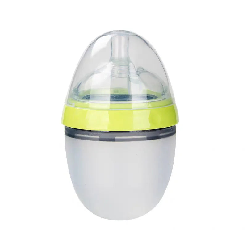 New 0-36 months baby nano-silicone bottle 240ml 150ml with handle Breastmilk-like design Soft milk pulling