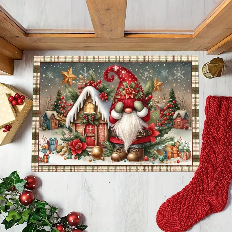 VIKAMA Cartoon Santa Claus Carpet Christmas Carpet Doormat Outdoor Carpet Welcome Mat Living Room Carpet Rug For Bedroom Home De