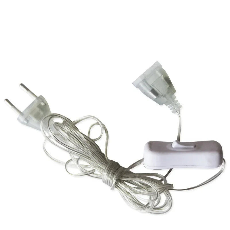 EU / US Plug 3 / 5m Extender Wire For LED String Light Christmas String Extension