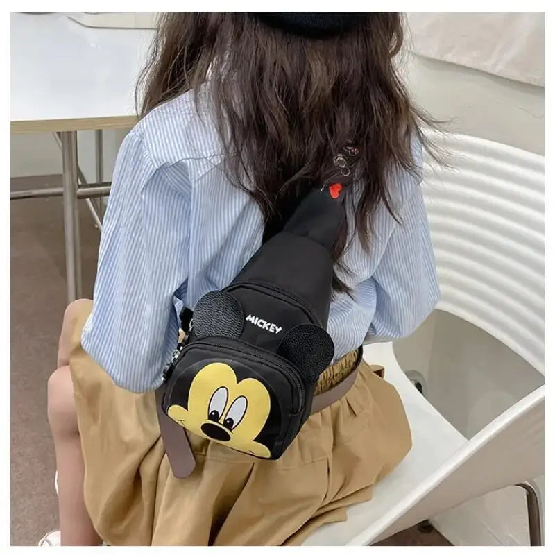 Disney 2024 New Fashion Mickey Cartoon Single Shoulder Crossbody Bag for Boys and Girls Cute Girls Coin Crossbody Bag