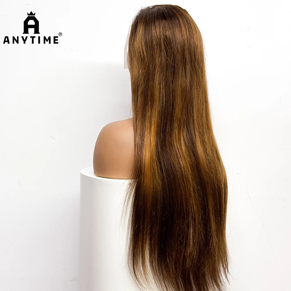 30 inches Straight Front Human Hair Wigs 280% Density 13x4 Transparent Lace Frontal Human Hair Wigs Soft Hair For Black Women