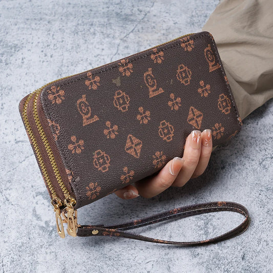 Women's wallet New long girls' Wallet Fashion double zipper large capacity wallet for women