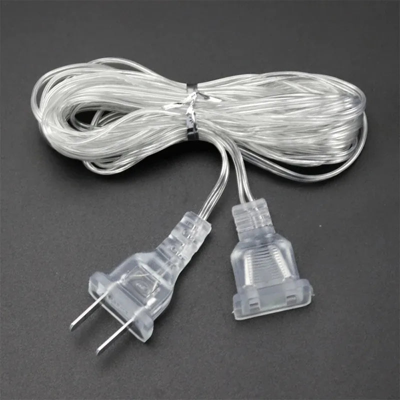 EU / US Plug 3 / 5m Extender Wire For LED String Light Christmas String Extension