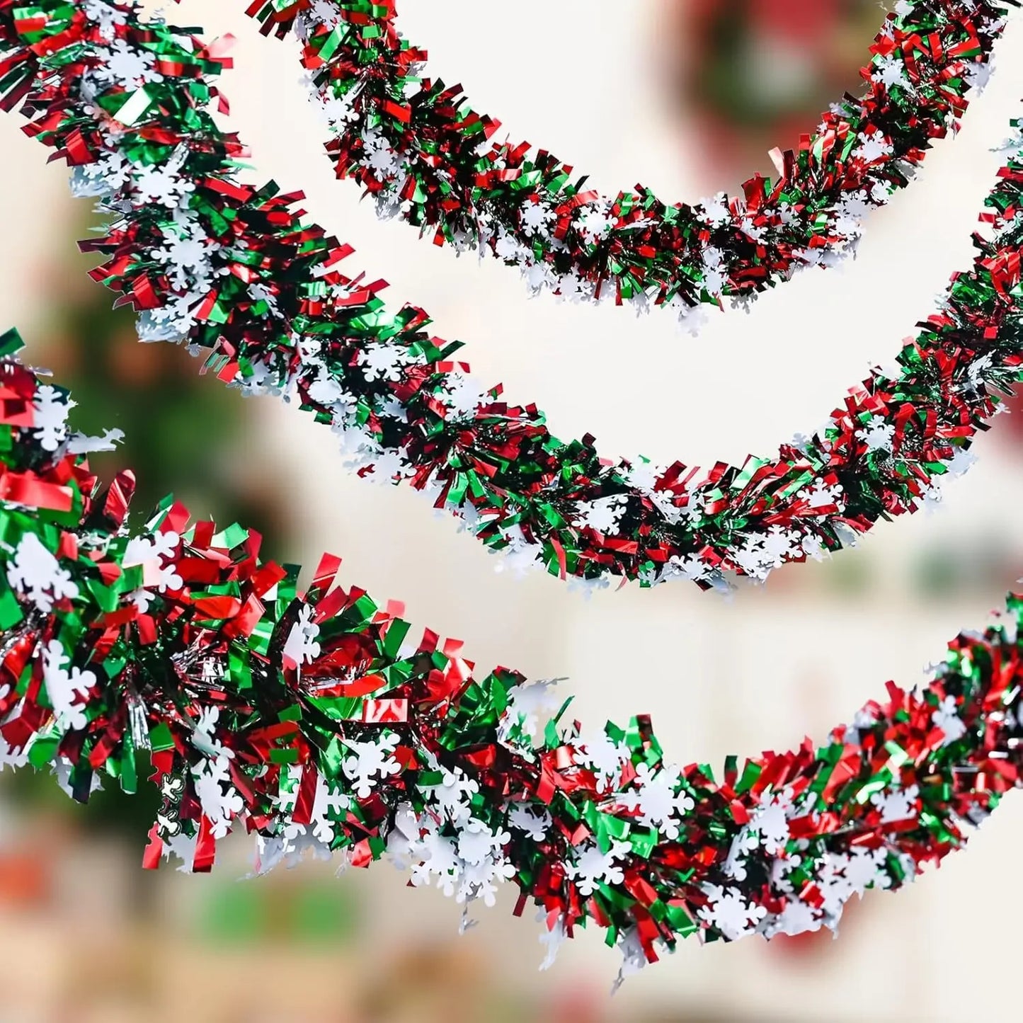 2M Christmas Snowflake Tinsel Garland