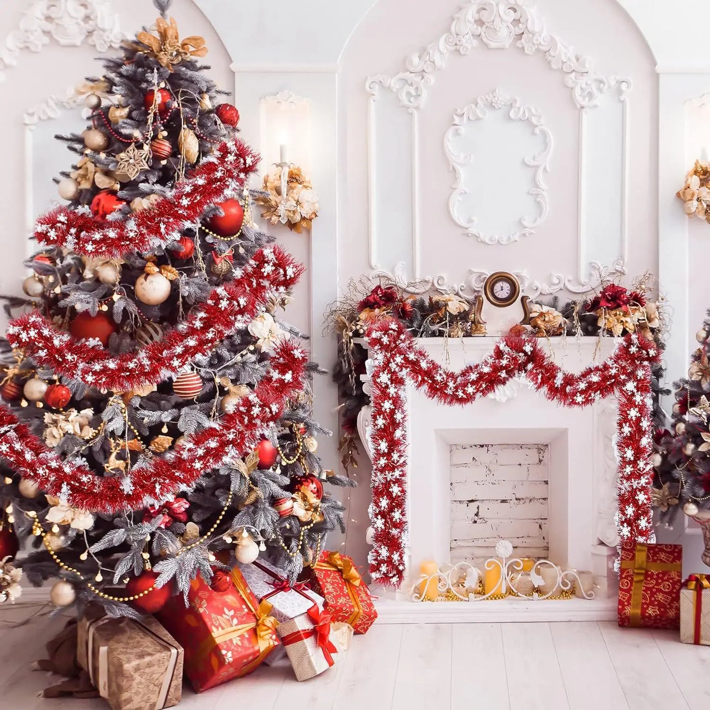 2M Christmas Snowflake Tinsel Garland
