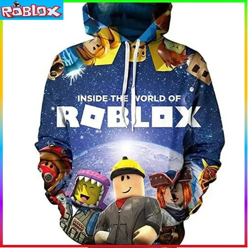 ROBLOX Digital Printing Hooded Sweater Hooded Pullover Couple Fashion Sweater Trendy Gift for Girls Kids Boys