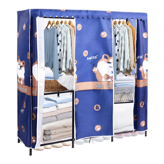 Foldable Wardrobe Closet Portable Clothes Closet Wardrobe Heavy Duty Load 1102Lbs Clothes Organizer with Fabric Cover for Cloth