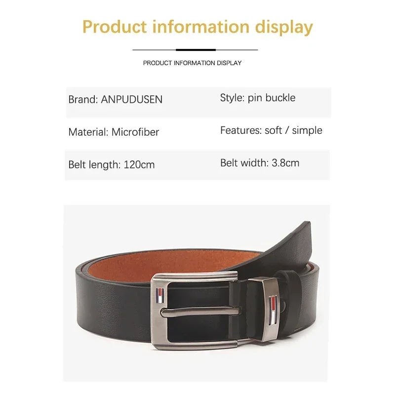 High Quality Men Belt Alloy Square